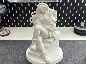 Gamer Anime Girl with Headphones | Sitting Pose