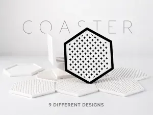 Modular Coaster Set - 9 Designs - With Holder