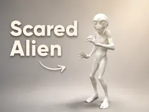Scared Alien – Funny 3D Printable Figure
