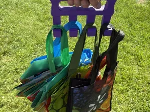 Reusable Bag Holder for Shopping Carts