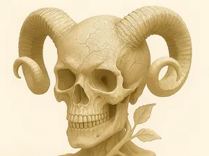 Horned Skull Totem – Demonic Elegance in Bone