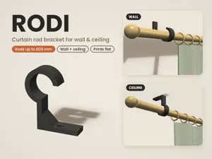 RODI – Curtain Rod Bracket Wall & Ceiling max 25mm