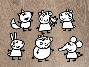 Láminas 3D para colorear de Peppa Pig