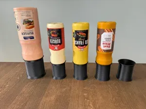 Ketchup, mustard and dressing bottle holder