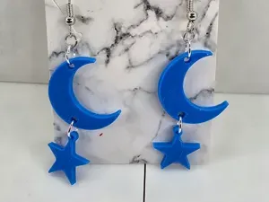 Star and Moon Earrings