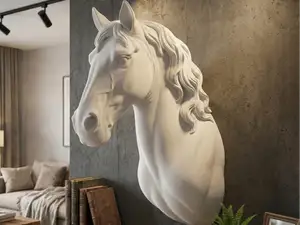 Majestic Horse Head Wall Mount Sculpture 