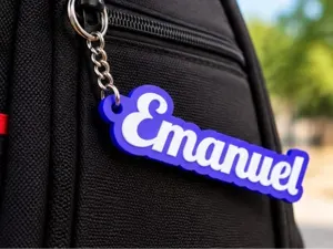 Porta-Chaves Personalizado Nome Emanuel Chaveiro