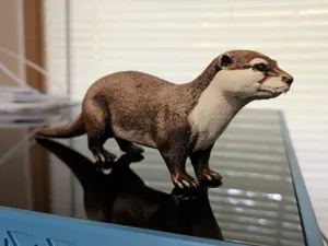Realistic Brown River Otter