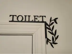 Toilet door corner sign for guest