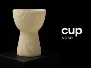 Sculptural Hourglass Vase with Spiral Ribs
