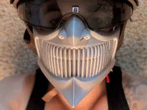 Stylized Joker Mask - Motorcycle Helmet Add-On