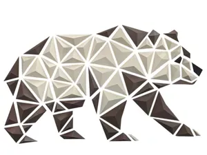 Geometric Bear Wall Art