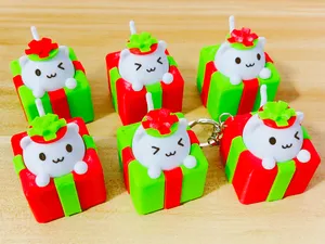 圣诞节礼物-解压猫猫钥匙扣(3D打印轴体，也可以装键盘轴)