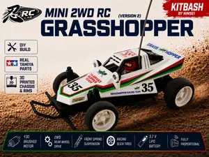 2WD RC Chassis V2 für Tamiya Mini 4WD GRASSHOPPER