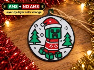 Minecraft Creeper Christmas Ornament - No AMS