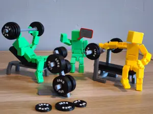 Blank Man Gym Set – Bench, Barbell & Weights