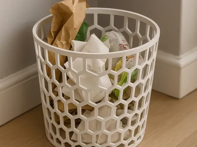 3D-gedruckter Design-Mülleimer – 19 cm Höhe