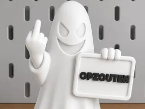 Mischievous Ghost with Custom Sign