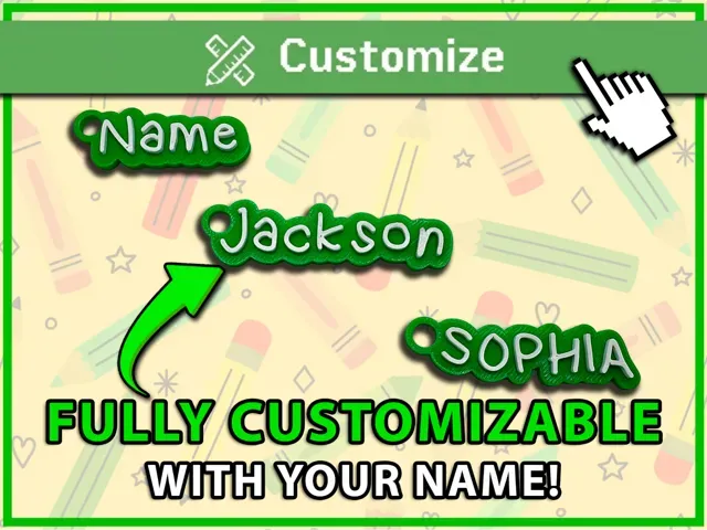 Kindergarten Style Font Custom keychain Generator