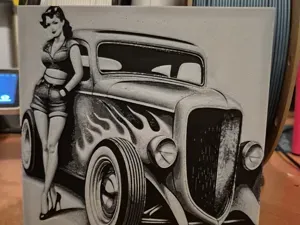 lady and car hueforge