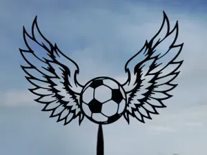 Flying Soccer Ball Wings Wall Art