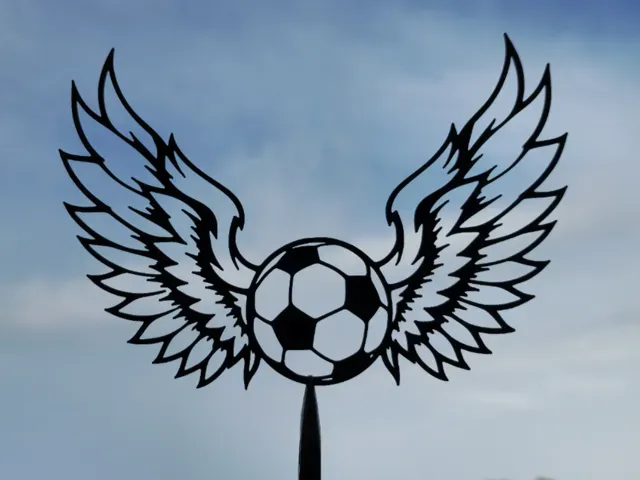 Flying Soccer Ball Wings Wall Art