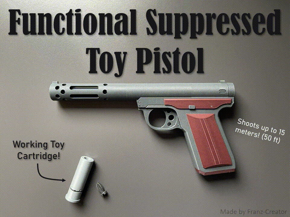 Functional Suppressed Toy Pistol