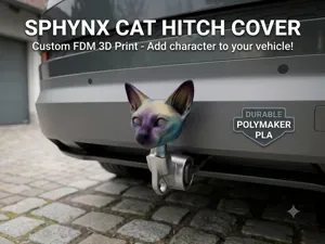 Sphynx Cat Trailer Hitch Cover – Car Tow Ball Cap
