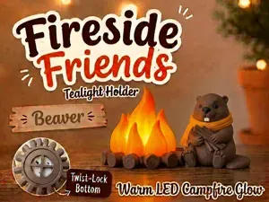Fireside Friends Tealight Holder Beaver