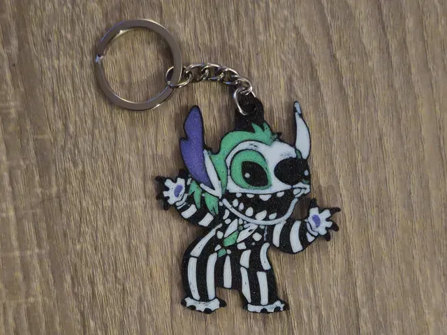 Stitch Beetlejuice Cosplay Keyring — Image 2 of 3