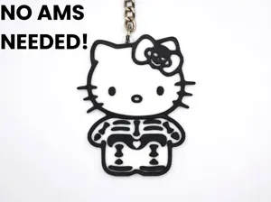 Hello Kitty Halloween Skeleton Keychain