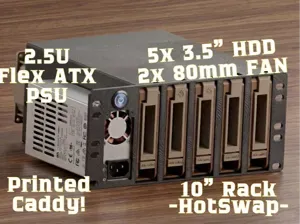 10" Rack 2.5U 5x 3.5" hotswap HDD + FlexPSU