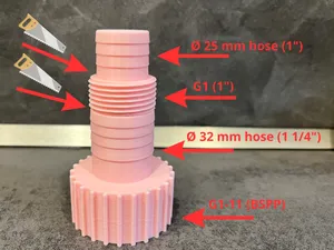 Hose Connector for Submersible Pump (G1, 25/32mm)