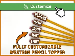 Western Cowboy Font Custom Pencil Topper Maker
