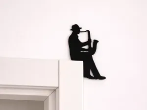 Saxophonist Silhouette Door Corner Decor