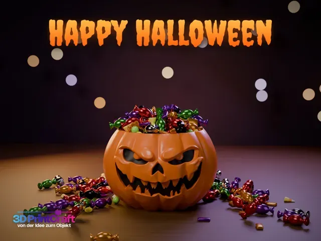 Grusel-Kürbis Süßigkeitenschale | Halloween