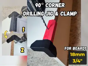 90° Corner Jig & Clamp 2in1 (18mm - 3/4" Boards)