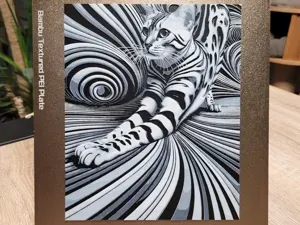 Abstract Cat - Hueforge - Black and White 191x235