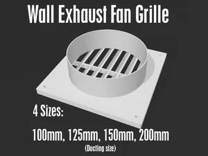 External Wall Vent Grille  Exhaust Fan 4 duct size