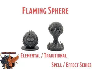 DnD TTRPG Flaming Sphere Miniature