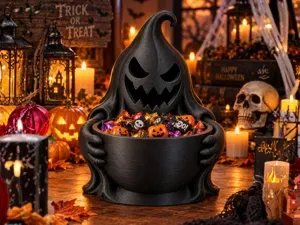 Halloween Ghost Candy Bowl Spooky Treat Holder