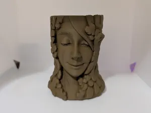 Wood Spirit – Vase Ornament with Carved Face