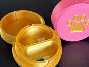 Süße Pfötchen-Pillendose für Hunde (2 Fächer)