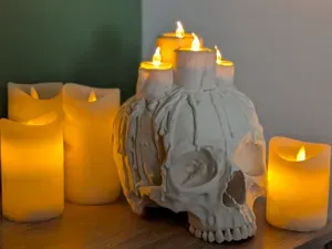 Skull LED Tea Light Holder - Gothic Decor