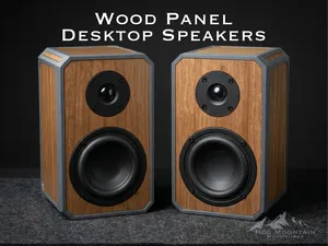 Wood Panel (or 3D Printed) Desktop Speakers