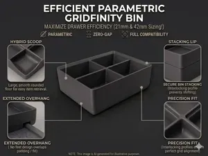 Parametric Gridfinity: Flush, Flared and Oversize