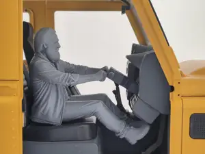 Driving figure older man with beard and lose coat