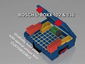 BOSCH L-BOXX Gridfinity Base Plate + unique bins