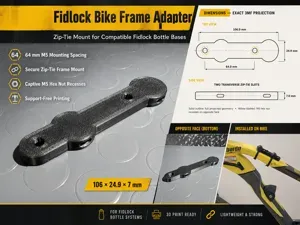 Bike Frame Adapter for Fidlock - Zip-Tie Mount