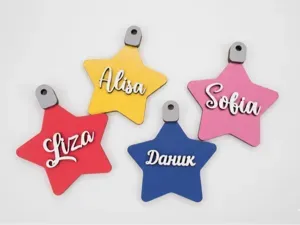 Customizable Christmas Star Light Bulb Ornament